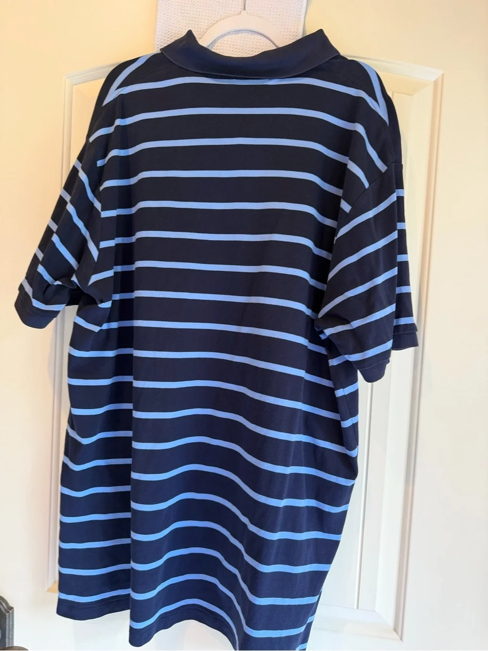 Polo Ralph Lauren Men’s Navy Blue Striped Short Sleeve Polo Shirt 3XLT⁠